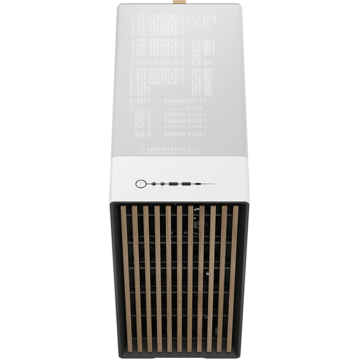 Fractal design north xl rc chalk white tg clear midi tower behuizing (wit houtkleur | 2x usb-a | 1x usb-c | tempered glass)