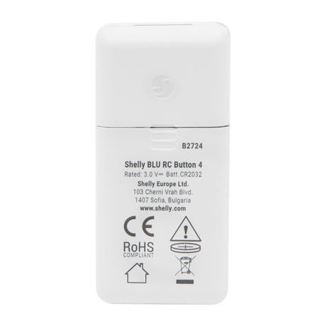 Shelly blu rc button 4 zb afstandsbediening (wit, bluetooth 5 (le), zigbee)