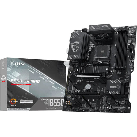 Msi b550 gaming socket am4 moederbord (zwart zilver, raid, gb-lan, sound, atx)