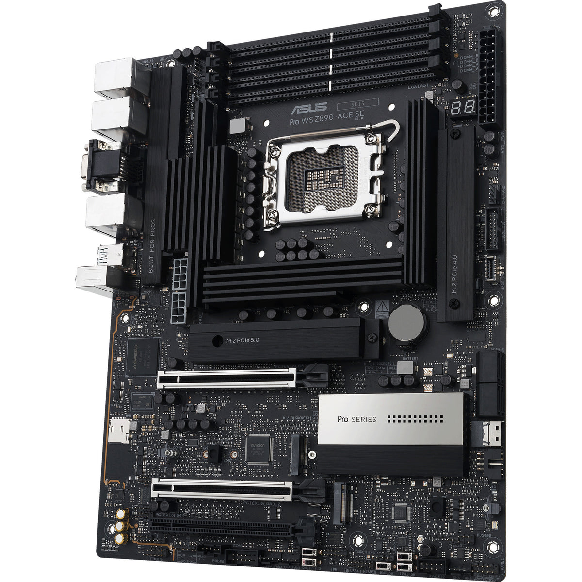 Asus pro ws z890-ace se socket 1851 moederbord (raid, 2.5gb-lan, 10gb-lan, sound, atx)