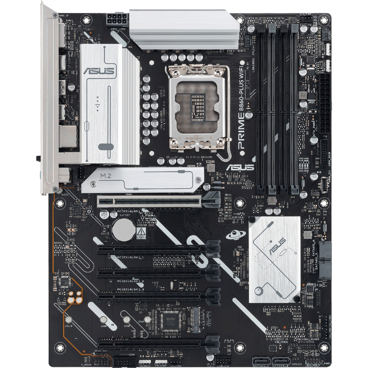 Asus prime b860-plus wifi socket 1851 moederbord (2.5 gb-lan, wi-fi 6e, bt, sound, atx)