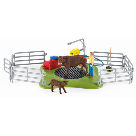 Schleich farm world - koe wasstation speelfiguur (42529)