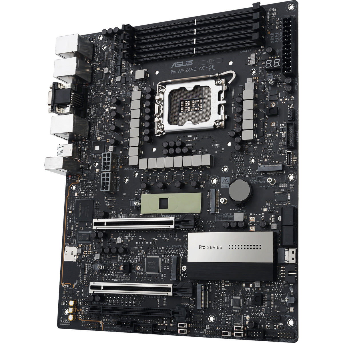 Asus pro ws z890-ace se socket 1851 moederbord (raid, 2.5gb-lan, 10gb-lan, sound, atx)