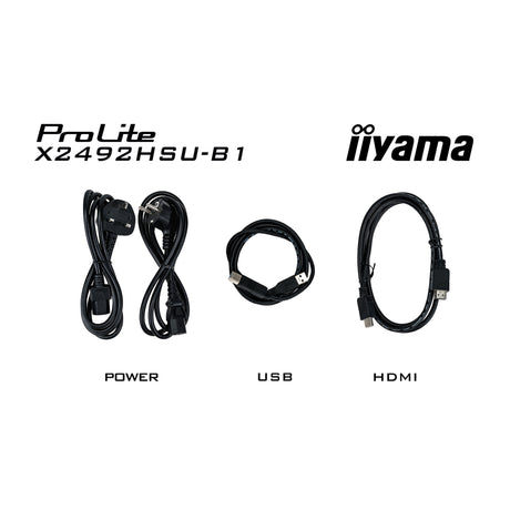 Iiyama prolite x2492hsu-b1 24 monitor (zwart (mat), hdmi, displayport, 2x usb-a)
