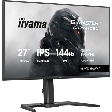 Iiyama g-master black hawk gb2741qsu-b1 27 gaming monitor (zwart, 1x displayport, 1x hdmi, 2x usb-a, 144 hz)