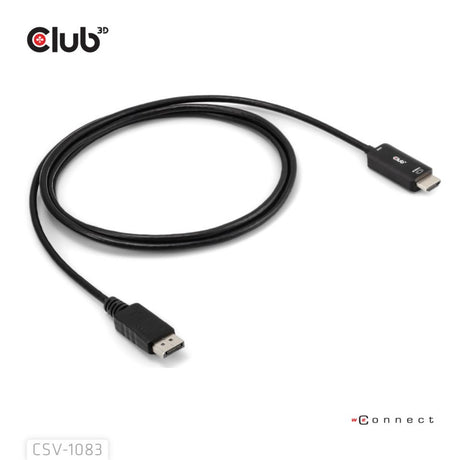 Club 3d displayport 1.4 to hdmi 4k60hz kabel adapter (zwart, hdr m m 2m)