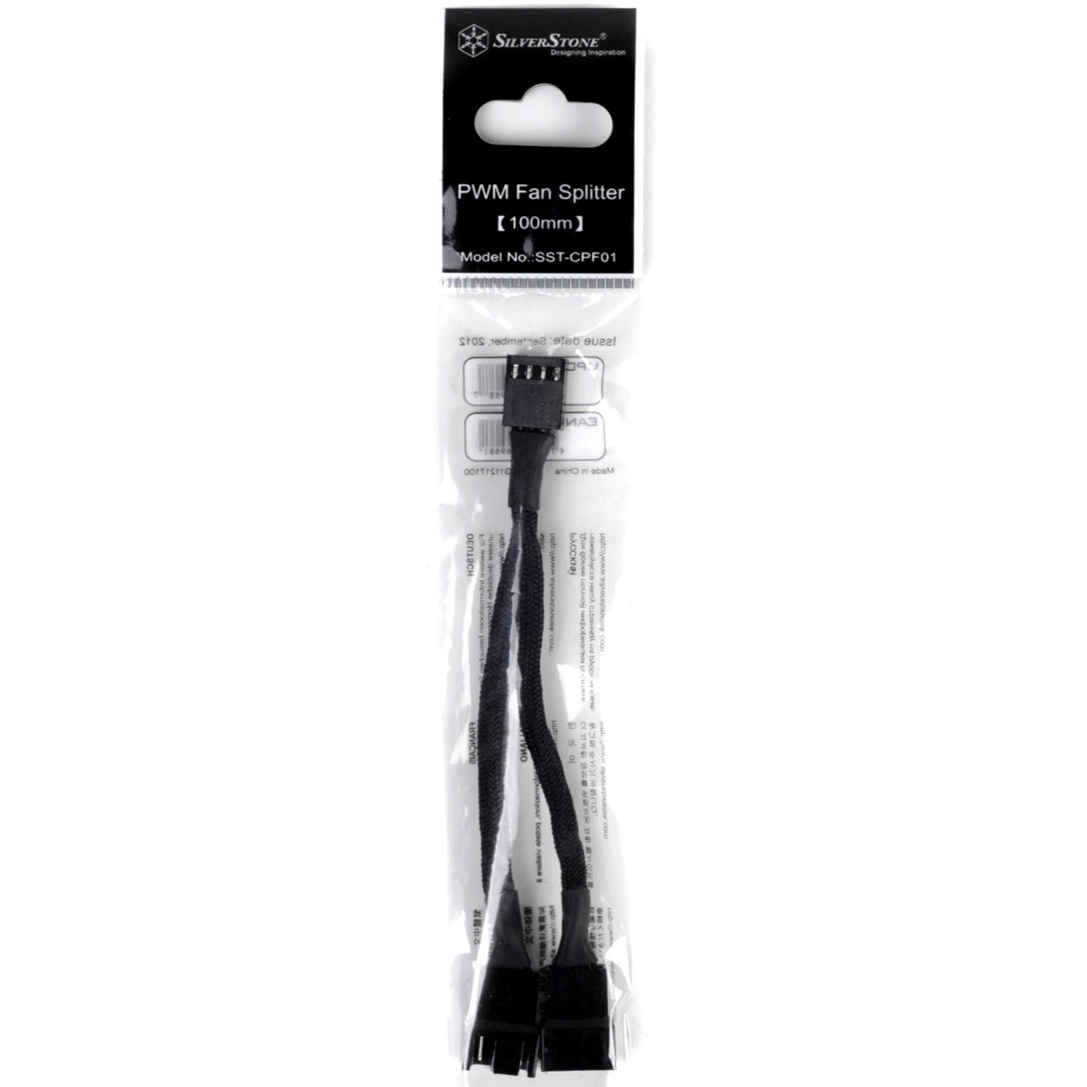 Silverstone sst-cpf01 splitterkabel (zwart, 10 centimeter)