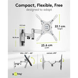 Goobay tv wall mount caravan fullmotion (m), 13 to 43 inch wandmontage (zilver)