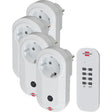 Brennenstuhl draadloze schakelaarset rc ce1 4001, set van 4 draadloze stopcontacten (voor binnen, met handzender en hogere contactbescherming) wit