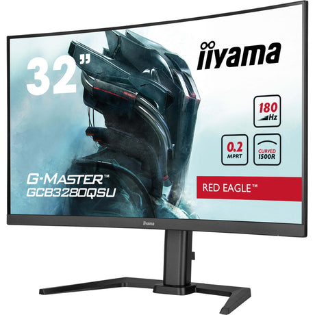 Iiyama g-master red eagle gcb3280qsu-b2 31.5 curved gaming monitor (zwart, 1x displayport, 2x hdmi, 2x usb-a, 180 hz)