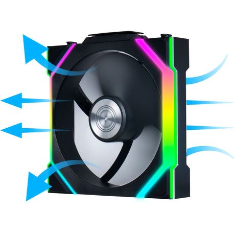 Lian li uni fan sl120 wireless reverse blade rgb case fan (zwart, 120 x 124.5 x 28 mm, pwm)