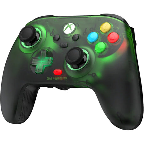 Gamesir t7 pro tri-mode controller - retro green (donkergroen transparant, xbox one, xbox series x|s via usb kabel | pc via 2,4 ghz, bt of usb kabel | android via bluetooth)