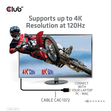 Club 3d gecertificeerde ultra high speed hdmi 2.1 kabel (zwart, 2 meter, 8k)