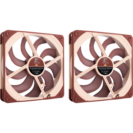 Noctua nf-a14x25 g2 pwm sx2-pp case fans (bruin beige, 2 stuks, 140 x 140 x 25 mm)