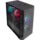 Silverstone sst-fah1mb-pro midi tower behuizing (zwart | 3x usb-a | rgb | tempered glass)