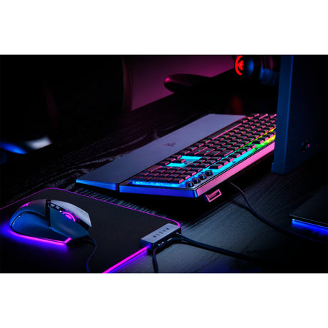 Razer ornata v3 low profile rgb mechanisch gaming toetsenbord (zwart, us lay-out (qwerty), hybrid-mecha-membrane, 100%, rgb leds, abs)