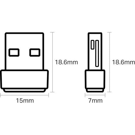 Tp-link archer t2u nano ac600 nano wireless usb adapter wlan adapter (zwart)