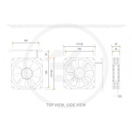 Ekwb ek-quantum impulse 120 d-rgb case fan (wit, 120 x 120 x 29 mm, pwm, rgb led)