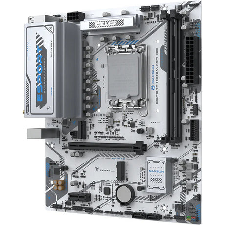 Maxsun ms-esport h810m wifi ice socket 1851 moederbord (wit, 2.5 gb-lan, wlan, bt, sound, µatx)