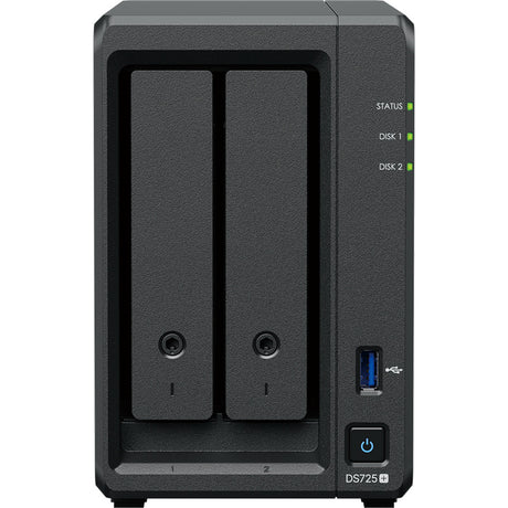 Synology diskstation ds725+ nas (zwart, 2x lan, usb-a 3.2 (5 gbit s))