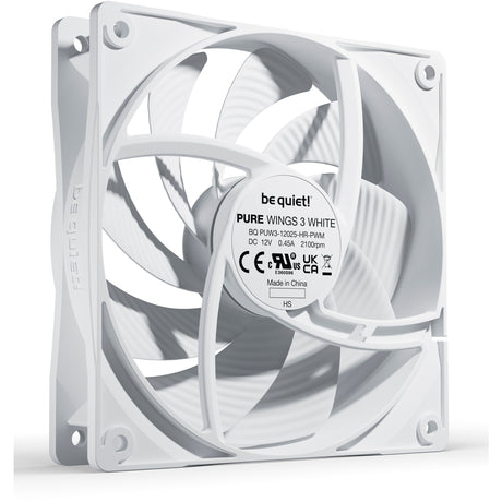 Be quiet! pure wings 3 pwm high-speed case fan (wit, 120 x 120 x 25 mm)
