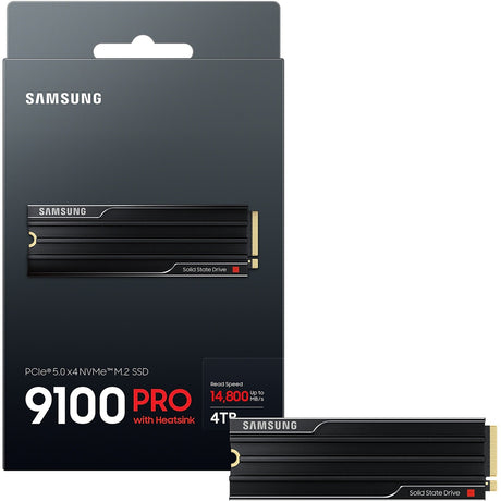 Samsung 9100 pro heatsink 4 tb ssd (mz-vap4t0cw, pcie gen 5.0 x4, nvme 2.0)