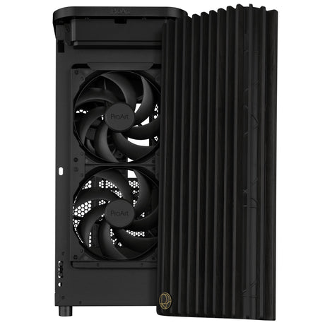 Asus proart pa401 wood edition - metal panel midi tower behuizing (zwart | 2x usb-a | 1x usb-c)