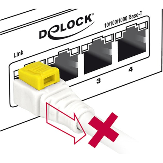 Delock netwerkabel rj-45 secure met cat.6a (wit, 85335, 5 meter)