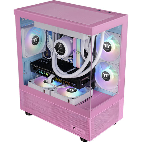 Thermaltake view 170 tg argb mini tower behuizing (roze | 2x usb-a | rgb | tempered glass)