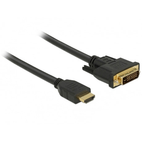 Delock hdmi > dvi (24+1) tweerichtingskabel adapter (zwart, 2 meter)