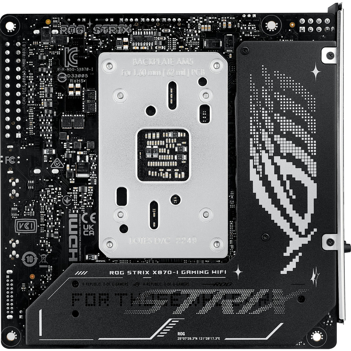 Asus rog strix x870-i gaming wifi socket am5 moederbord (raid, 2,5gb-lan, wi-fi 7, bt, sound, mini-itx)