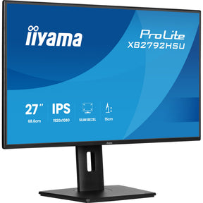 Iiyama prolite xb2792hsu-b1 27 monitor (zwart (mat), 1x displayport, 1x hdmi, 2x usb-a, 120 hz)