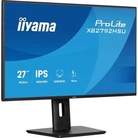 Iiyama prolite xb2792hsu-b1 27 monitor (zwart (mat), 1x displayport, 1x hdmi, 2x usb-a, 120 hz)