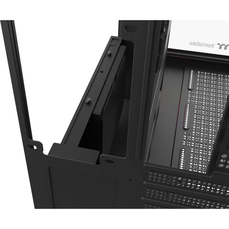 Thermaltake view 380 ws argb midi tower behuizing (zwart houtkleur | 2x usb-a | 1x usb-c | rgb | tempered glass)