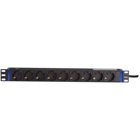 Dsi 19 inch 9 voudige stekkerdoos (zwart, 9x stekker)