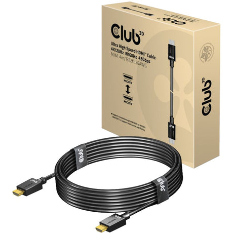 Club 3d ultra high speed hdmi 2.1 kabel (zwart, 4 meter, 8k)