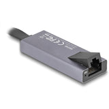 Delock usb-c > 2.5 gigabit lan slim netwerkadapter (grijs)