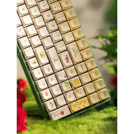 Iqunix f97 floral date rgb mechanisch gaming toetsenbord (groen, us lay-out (qwerty), iqunix little prince, 96%, rgb leds, hot-swappable, pbt, 2.4ghz | bluetooth 5.1 | usb-c)