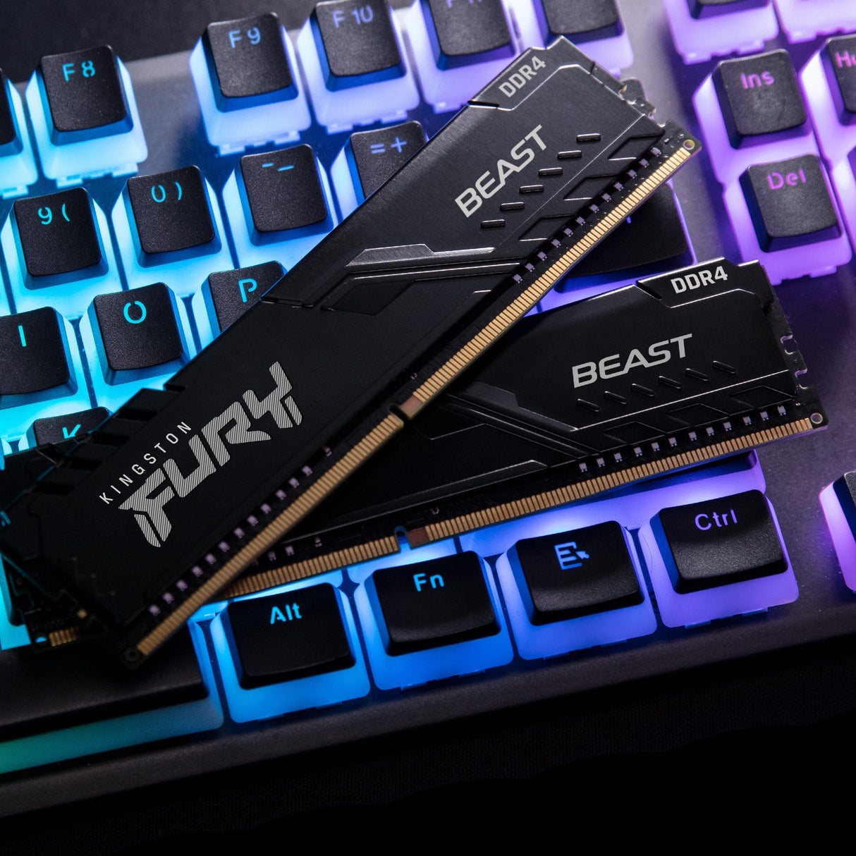 Kingston fury 64 gb ddr4-3600 (2x 32 gb) kit werkgeheugen (zwart, kf436c18bbk2 64, beast, xmp 2.0)
