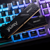 Kingston fury 64 gb ddr4-3600 (2x 32 gb) kit werkgeheugen (zwart, kf436c18bbk2 64, beast, xmp 2.0)