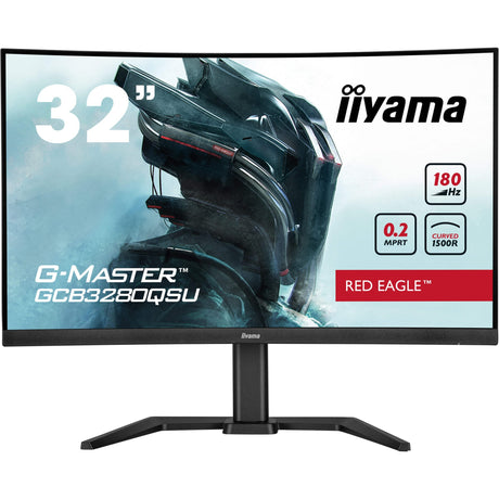 Iiyama g-master red eagle gcb3280qsu-b2 31.5 curved gaming monitor (zwart, 1x displayport, 2x hdmi, 2x usb-a, 180 hz)