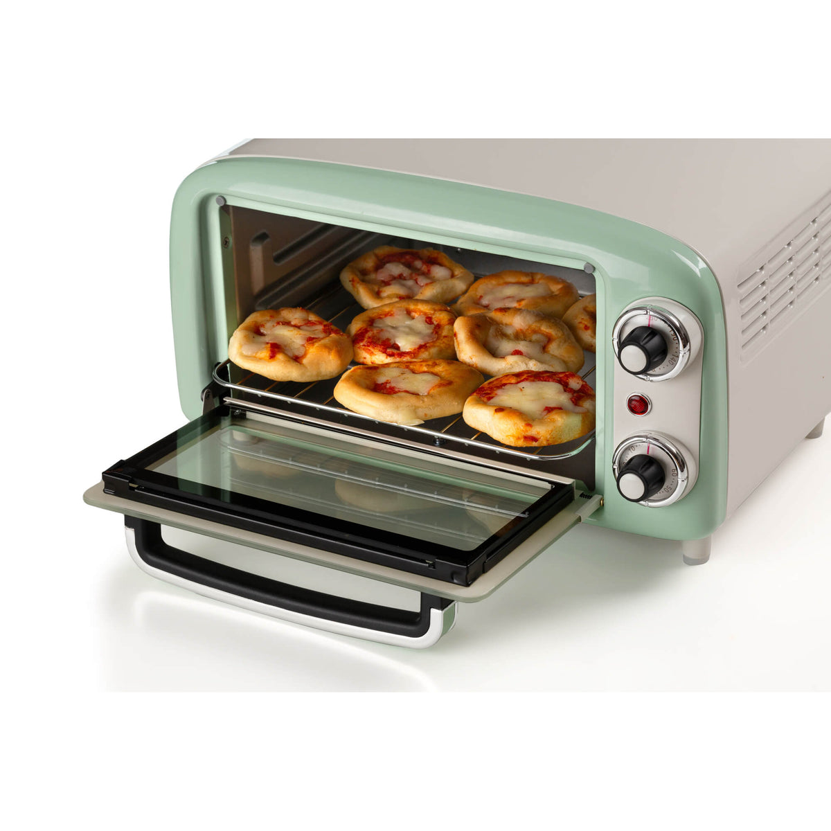 Ariete vintage elektrische oven 3919 04 mini bakoven (groen, 10 liter)