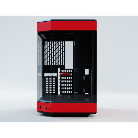 Hyte y60 midi tower behuizing (rood zwart | 3x usb-a | tempered glass)