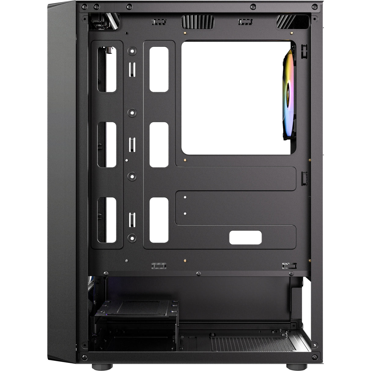 Antec ax26 rgb elite midi tower behuizing (zwart | 3x usb-a | tempered glass)