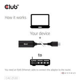 Club 3d usb-c naar rj45 5gbps ethernet m f adapter (zwart)