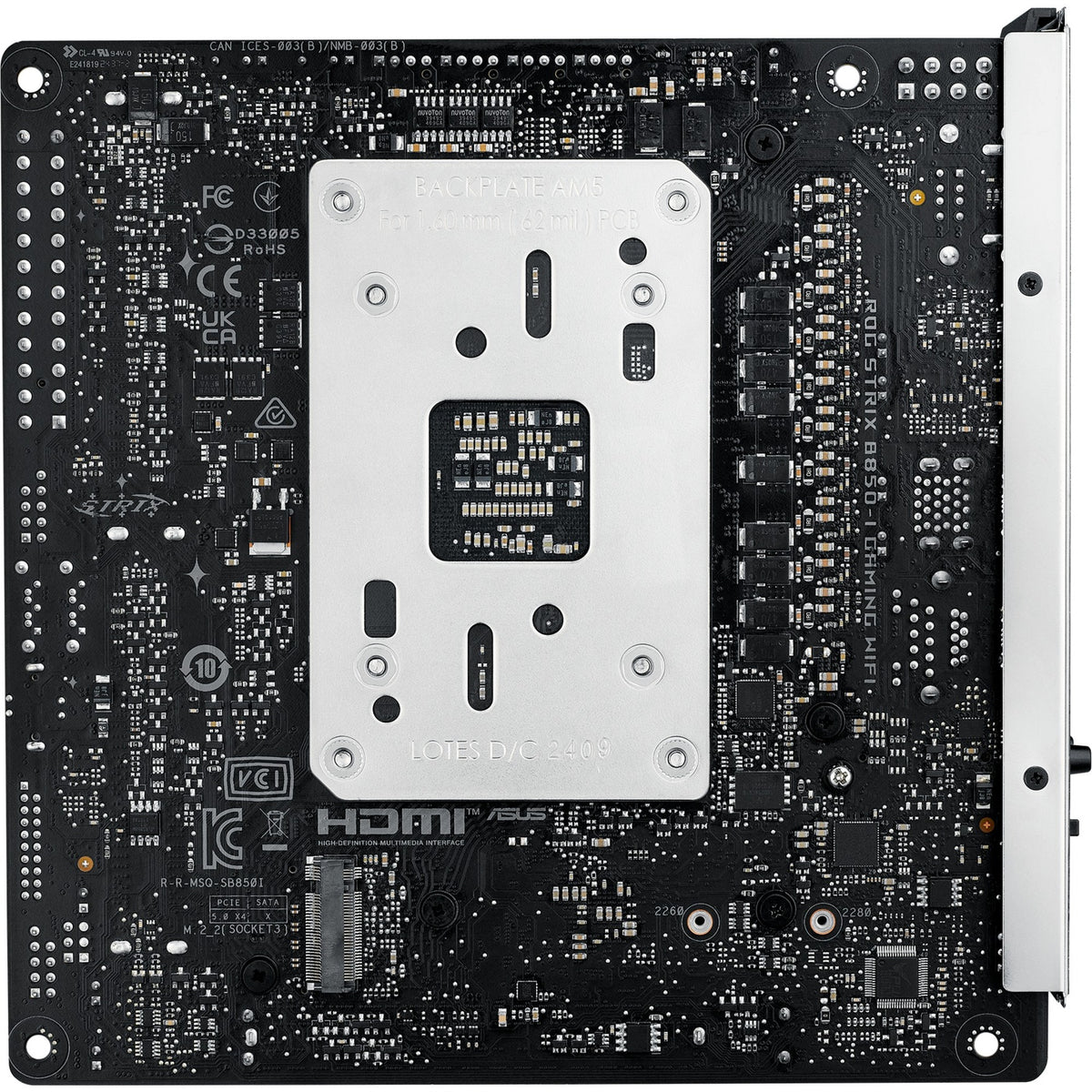 Asus rog strix b850-i gaming wifi socket am5 moederbord (2.5gb-lan, wi-fi 7, bt, sound, mini-itx)
