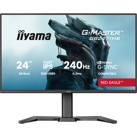 Iiyama g-master red eagle gb2471hs-b1 23.8 gaming monitor (zwart, 2x hdmi, displayport, 240 hz)