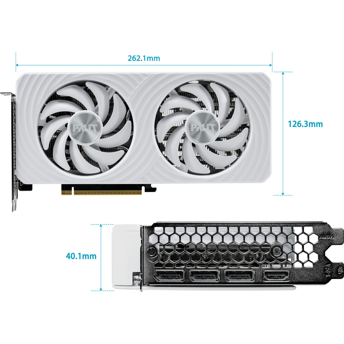 Palit geforce rtx 5060 ti oc white 8gb grafische kaart (wit, dlss 4, 3x displayport, 1x hdmi 2.1)