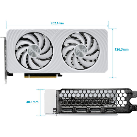 Palit geforce rtx 5060 ti oc white 8gb grafische kaart (wit, dlss 4, 3x displayport, 1x hdmi 2.1)