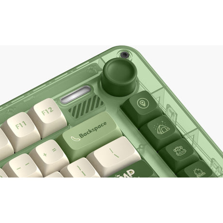 Iqunix zx75 camping wireless mechanical keyboard (groen, us lay-out (qwerty), iqunix moonstone, 75%, rgb leds, hot-swappable, double-shot pbt, 2.4ghz | bluetooth 5.1 | usb-c)